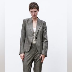 ZARA TAILORED PLAID BLAZER
